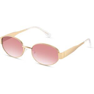 Women's Gold Pink Retro Sunglasses Classic Trendy Polarized Protection Eyewear